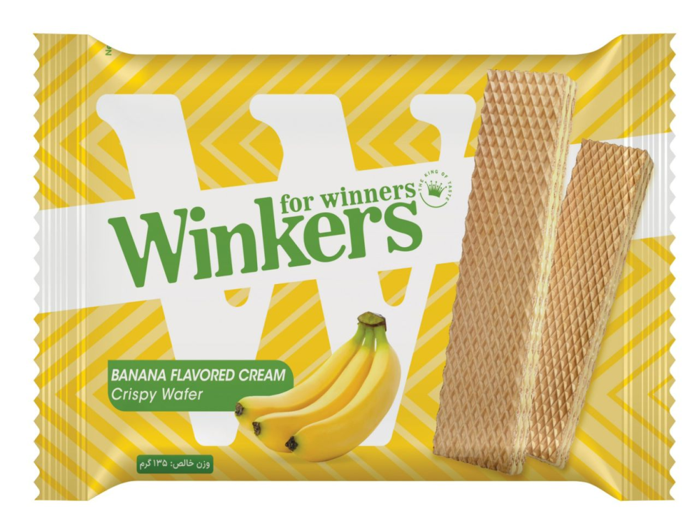 Winkers вафли со вкусом сливок банана